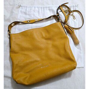 Michael Kors Brooklyn Large Leather Shoulder Handbag Purse Yellow